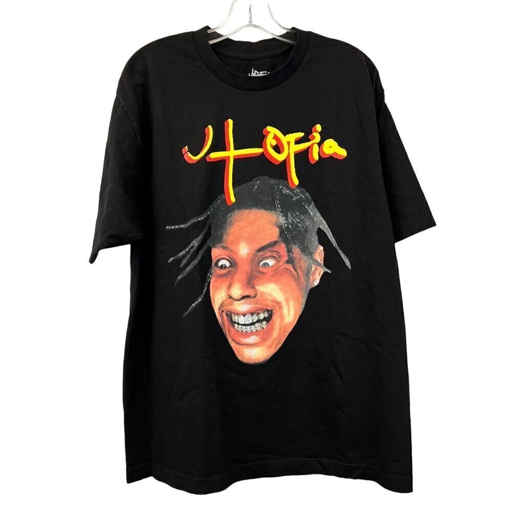 Travis Scott Men’s Official Utopia In Stereo T-Shirt Black/Multi Sz Large